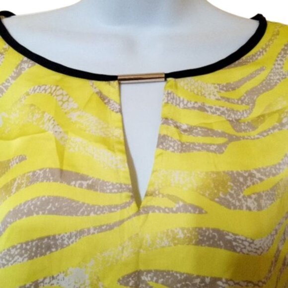 Yellow, Black, White Kaftan Style Blousy Top Size XL - Picture 3 of 3